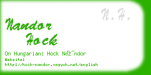 nandor hock business card